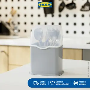 IKEA SHINPO Tempat Sendok Abu Putih 18cm