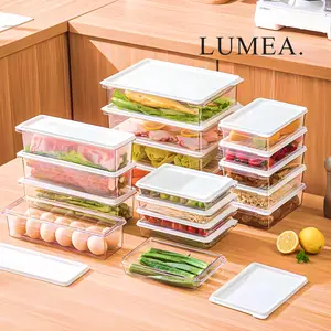 LUMEA - (Harga Satuan) Kotak Penyimpanan Makanan Kulkas / Food Container Aesthetic / Wadah Food Preparation / Tempat Sayuran Buah Kontainer Kulkas / PP Food Storage Fridge Organizer Food Grade BPA Free / Shannon