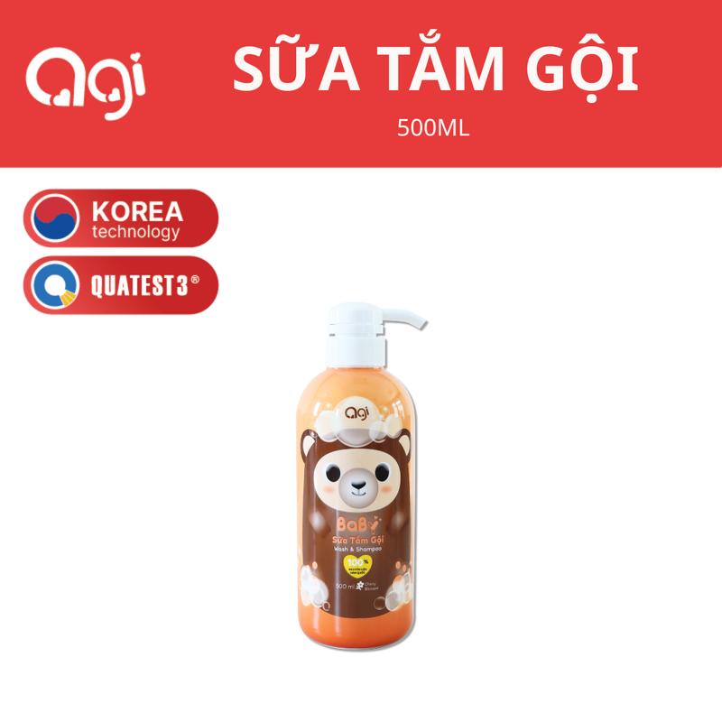 Combo 2 sữa tắm gội Agi 2 in 1 500ml - Hương hoa anh đào - Phiên bản mới