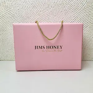 JIMS HONEY GIFT BOX KADO HADIAH HAMPERS PARCEL SOUVENIR DIE CUT LIPAT CARDBOARD PINK GREEN Gold