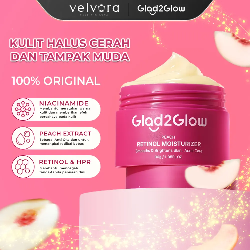 Glad2Glow Peach Retinol Moisturizer, Size - 30ml