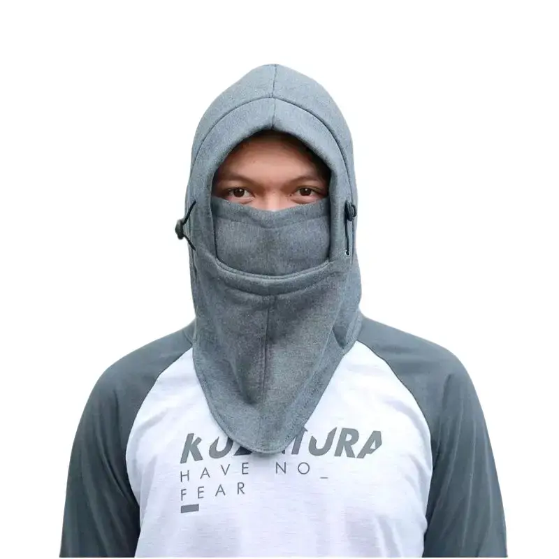Topi Mancing Kupluk Polar Masker Jepang Full Face Outdoor - Hitam/Biru Dongker