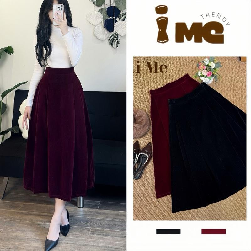 Chân Váy Nhung Lì Dài 80CM Phiên Bản Cao Cấp 2 Lớp Mềm Mịn Dày Dặn - i Me Trendy V14