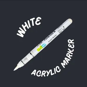 GRASP Brush Pen Acrylic Marker White Penebal Crayon Warna Putih