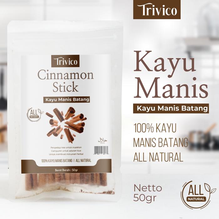 Gambar Trivico | Kayu Manis Batang | Cinnamon Stick | Batang Kayu Manis | Kayu Manis | Bumbu Masak | Penyedap | Suplemen kesehatan | Rempah Rempah | Kayu Manis Trivco Organik 50 gram dari TRIVICO.ID Kota Tangerang Selatan Tokopedia