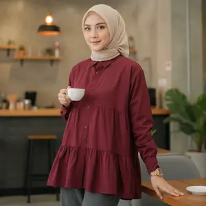 DITA TOP KEMEJA POLOS WANITA RAYON PREMIUM LENGAN PANJANG ATASAN WANITA TERBARU JUMBO