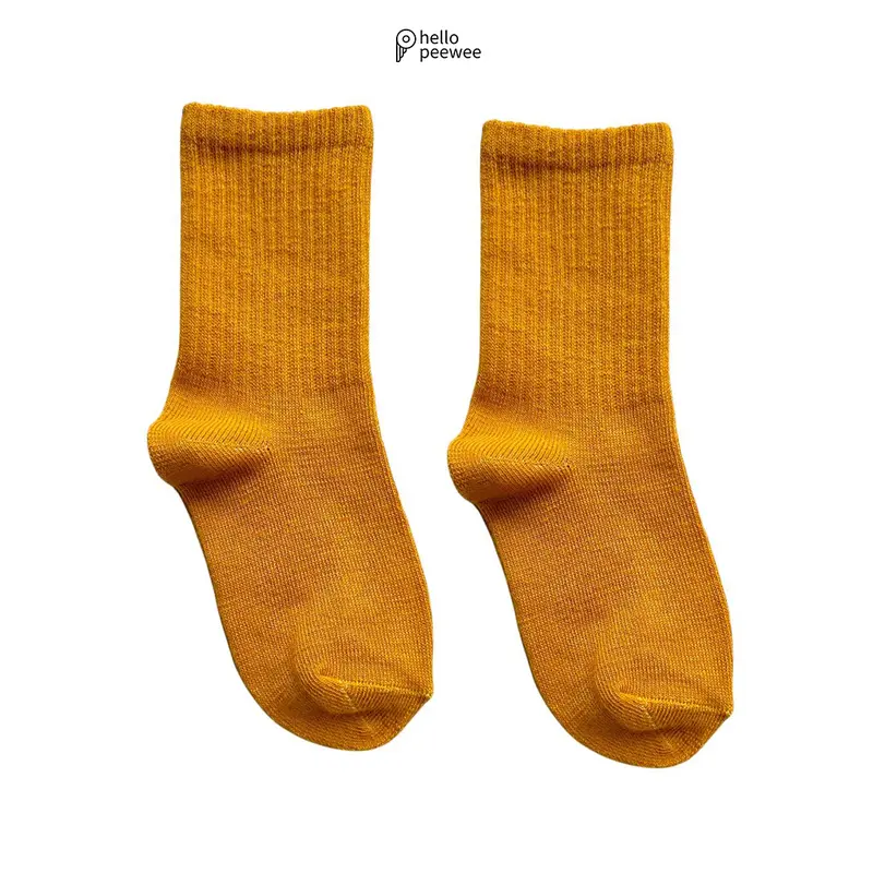 PEEWEE Kaos Kaki Anak Kids Socks Oldschool Polos Basic Series Unisex 0-6 Tahun Bayi 5