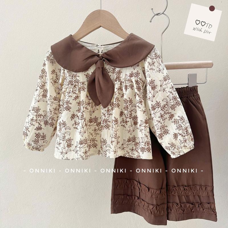 { Onniki x LIVE } Set Bộ Thu Đông Hoa Nhí Vintage Style Hàn Dành Cho Bé Gái Sành Điệu Mềm Mịn Mướt Size Từ 6-25kg