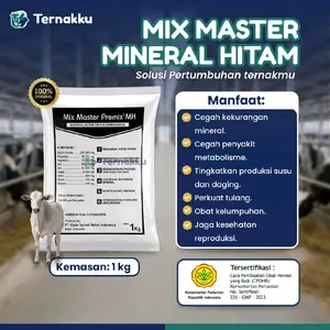 Mix Master Premix Mineral Hitam 1 Kg - Mineral Hitam untuk Sapi, Kambing, dan Domba