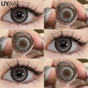 [COD][MINUS 0.00S/d~4.00]UYAAI SOFTLENS Thai Tea Grey/Black Nami Brown LENSA KONTAK 14.2MM 6 MONTH Eye Soflen