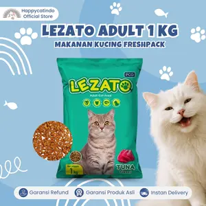 Makanan Kering Kucing Dry Cat Food LEZATO 1 KG Kemasan Freshpack