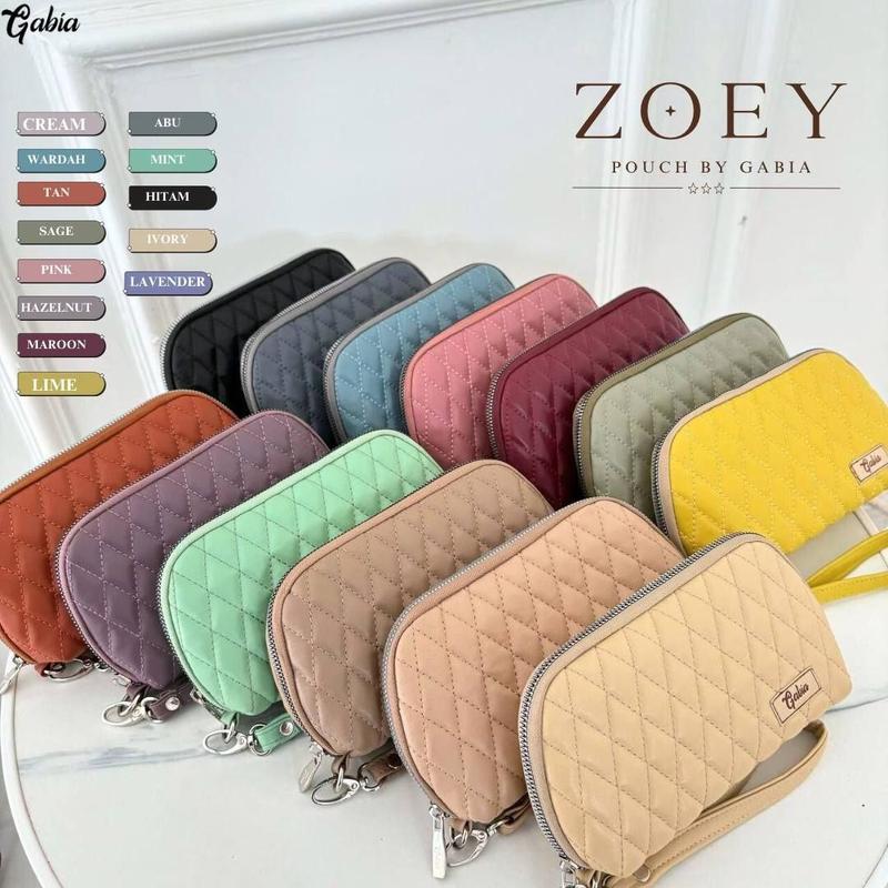 Product Introduction of GFR - Zoey By Gabia Pouch wanita simpel  pouch bordir terbaru murah/multifungsi muat make up/hp bahan kulit sintesis 4