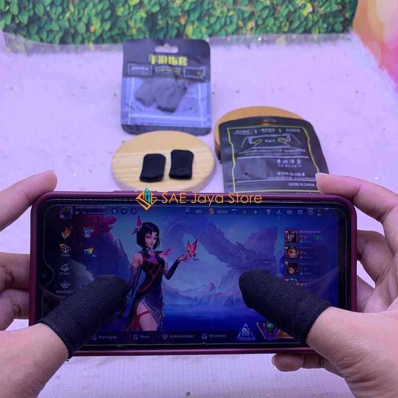(10 PSG) SARUNG TANGAN JEMPOL GAME ANTI KERINGAT ISI 2 WARNA HITAM / SARUNG JEMPOL GAMERS ANTI SLIP 2