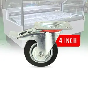 BRANCH Roda Trolley Karet REM / HIDUP 3 Inch 4 Inch Roda Kastor Caster Etelase Gerobak Trolley Troli