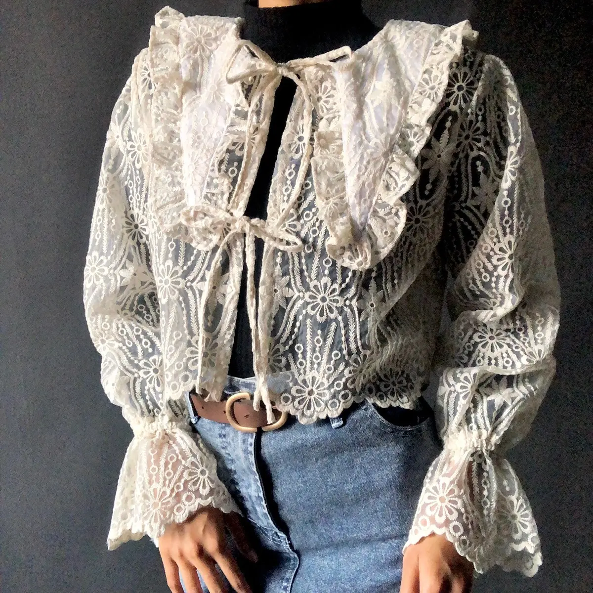 Medi Outer crop | korea blouse