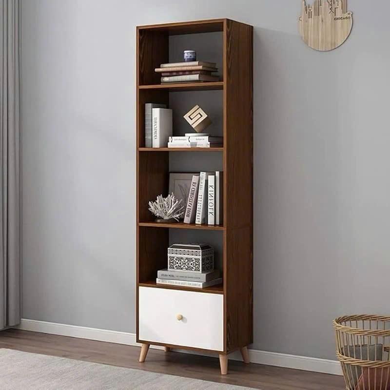 Kệ sách gỗ để sàn phong cách Bắc Âu A28 có chân cao, tủ gỗ đa năng nhiều tầng gỗ MDF chống mối mọt phủ Melanine