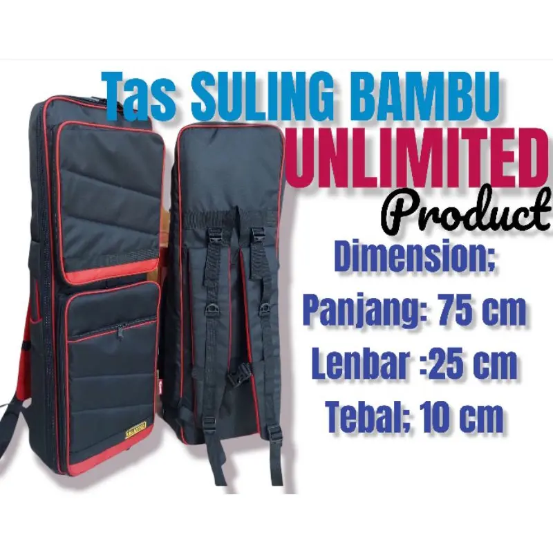 gigbag tas suling ukuran 75 x 25 x 10 cm