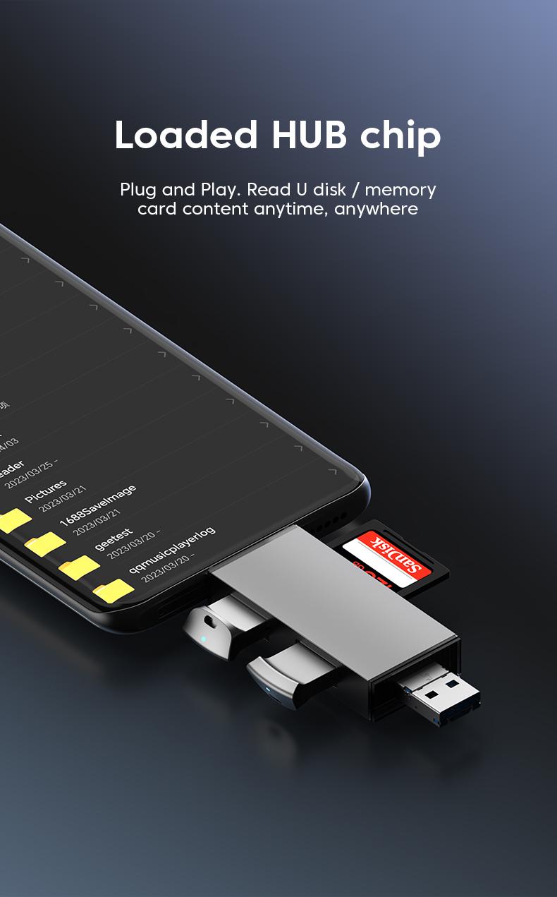 Product Introduction of USB 3.0 SD TF Card Reader USB C OTG Adapter USB Flash Drive USB3.0 2.0 Micro to Type C 7 in 1 Smart Memory Card Reader 20