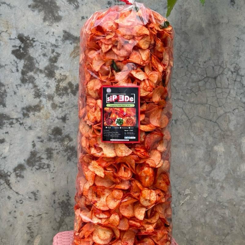 KERIPIK SINGKONG LENGKET PEDAS MANIS  BALADO MERAH RUJAK KEMASAN BALL Food Kripik 3