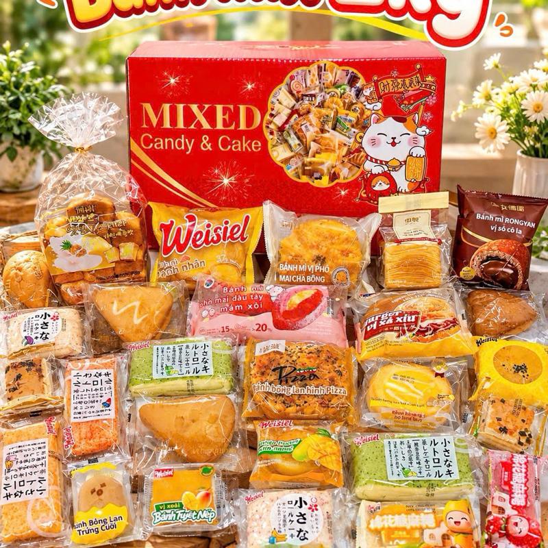 Thùng 2kg Bánh Mix Ngẫu Nhiên 28-30 Bánh Đa Dạng
