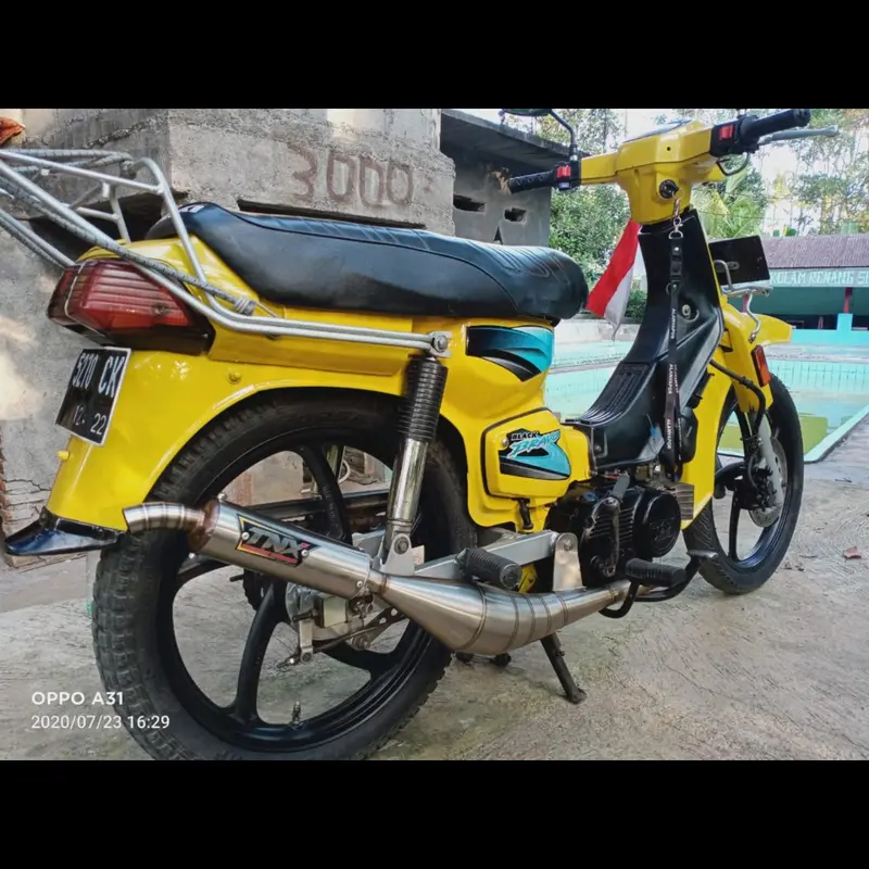 Knalpot Suzuki Bravo Rc100 Kolong Samping Stainless Suara Garing Mirip Ninja Original TNX Racing 2