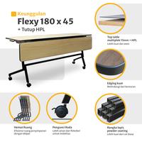 Gambar Meja Training Meja Banquet Meja Lipat Meja IBM Roda - Seahorse FLEXY 180x45 Multiplek HPL - HPL Cokelat Tua dari Multimo Furniture Kab. Sidoarjo 4 Tokopedia