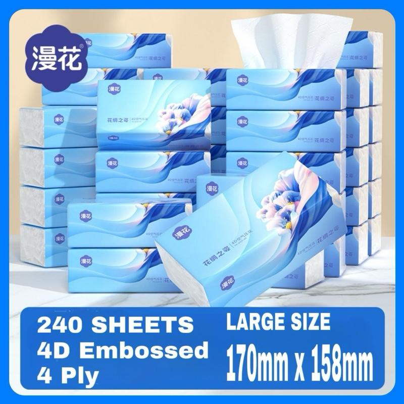 [JiOS.SG] (36packet 1 box) MANHUA Series Big size 4Ply 240sheet Facial Tissue 0