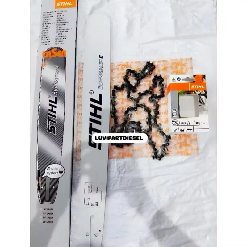 TERMURAH!! 1 SET / PAKET GUIDE BAR 22 INCH STIHL DAN RANTAI 72X38T STIHL UNTUK CHAINSAW 22 INCH
