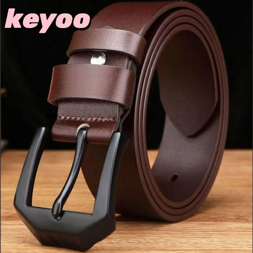 Trendy Versatile Business Leather Belt Luxury Brand Man Leisure Belt Pin Buckle Waistband