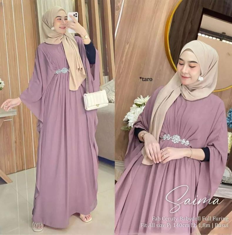 Shabira Kaftan Wanita Remaja Dewasa Terbaru 2024 Simple Elegan Hits Kekinian Super Mewah Ceruty Babydoll Muslim Lebaran Cantik 3