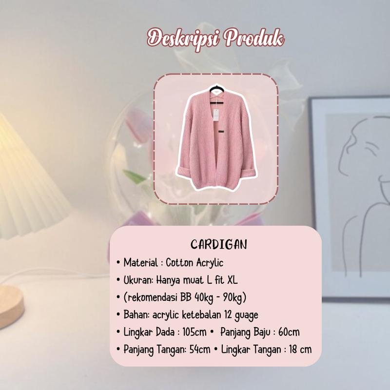 Set Pakaian 3 In 1 Wanita Korean Style Terbaru Model Celana Kulot Cardigan Inner Set AD126 - Panjang, Baju 6