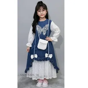 RACEL gamis beseller impor gamis mewah motif kupu kupu gamis muslim anak perempuan jeanS premium usia 3-10 tahun