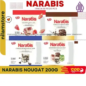 Narabis Naraya Nougat 200g isi +-19/20 Camilan Manis Coklat Strawberry Vanila matcha EXP 2026 Permen Snack Candy Food Cemilan Vanilla