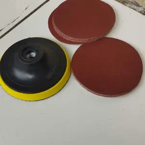 (10 PCS) AMPLAS + TATAKAN AMPLAS 4" 1 PCS+ 10 PCS AMPLAS TEMPEL VELCRO