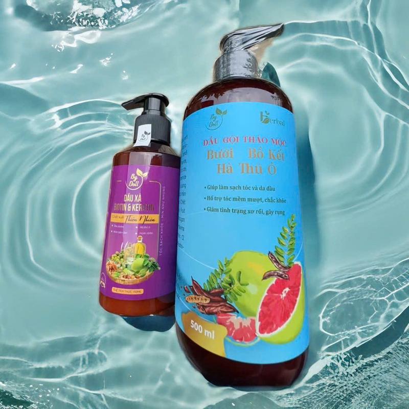 Dầu Gội Bồ Kết - Hà Thủ Ô -Tinh Dầu Bưởi - Men Gạo Đỏ 500ML. Hỗ Trợ Giảm Rụng Mọc Tóc Con & Hỗ Trợ Gàu Nấm Chính Hãng