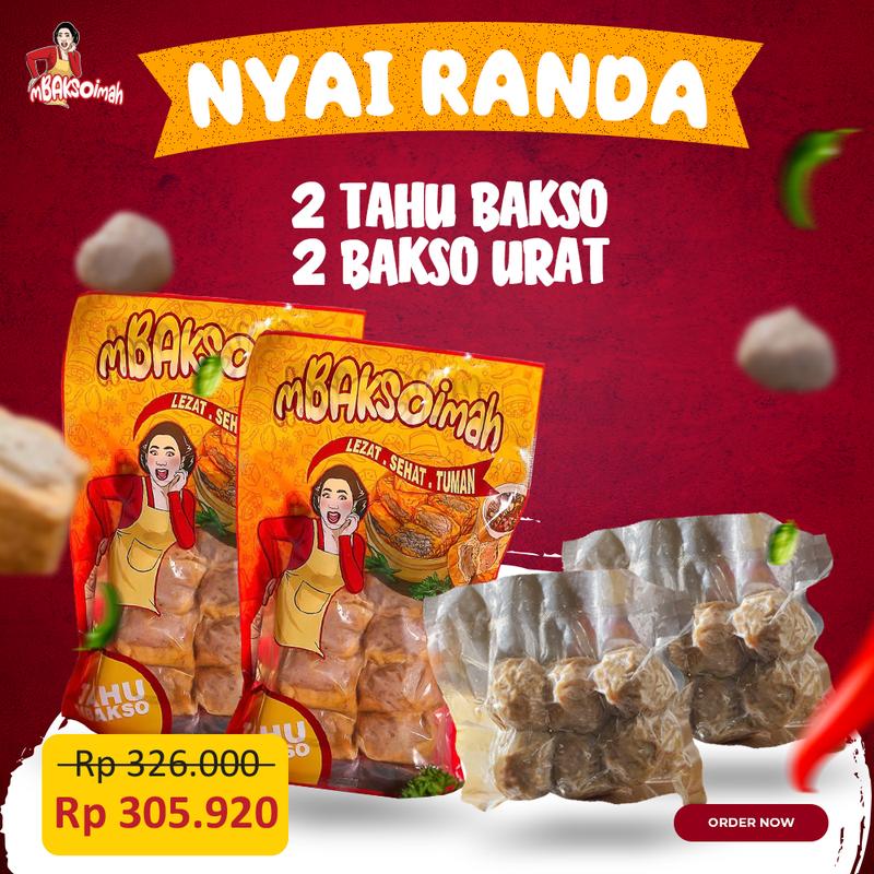 mBAKSOimah Paket Nyai Randa (2 Pack Tahu Bakso dan 2 Pack Bakso Urat) 0