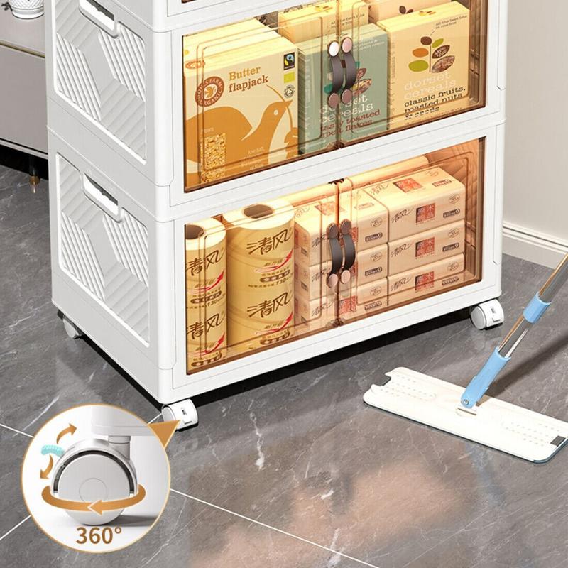 Large Capacity Clothes Storage Cabinet Locker Folding Wardrobe W/Lid Open Front 5