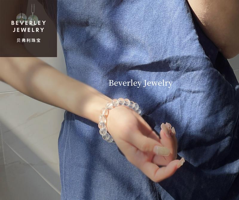 Product Introduction of Beverley Jewelry-Natural white crystal bracelet, raw stone, magnetic field purification, good fortune, simple, high-end, light luxury, niche, for gift, for bestie. agate crystal  bracelet 22