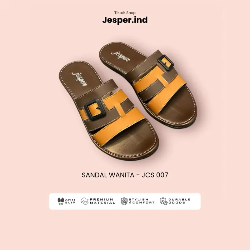 Sandal perempuan slop anyam gesper anti slip JCS 007