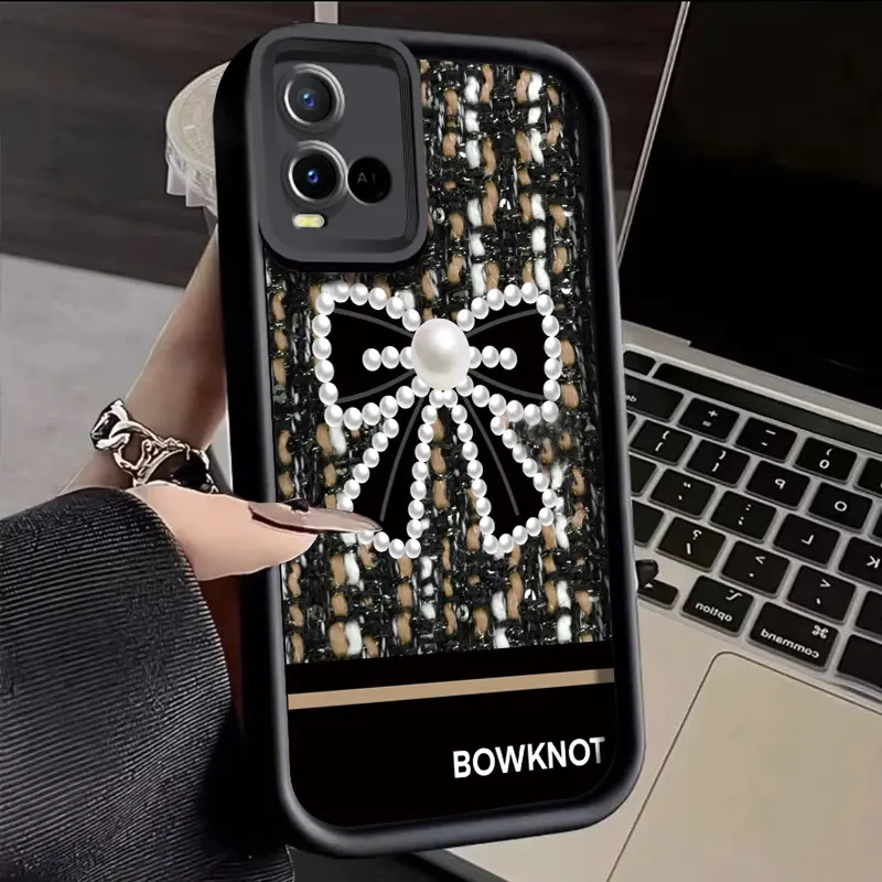 Casing Hp VIVO Y21 Y21s Y21T Y21E Y21A Y21G Y33T Y33s Case pola perhiasan pita Kesing HP pelindung silikon ganda Softcase pelindung silikon baru Casing