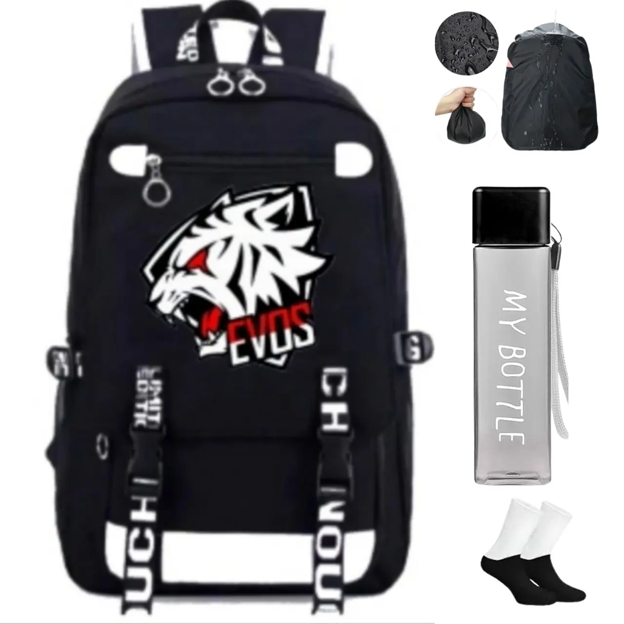 [ COD ] Tas Ransel Anak Terbaru / Tas Ransel Karakter EVOS / Tas Ransel Anak Sporty / Tas Ransel Anak Laki-Laki / Tas Ransel Anak Sekolah TK SD SMP / Tas Ransel Anak Korea / Tas Ransel Anak Trendy / Tas Ransel Anak Bonus Botol