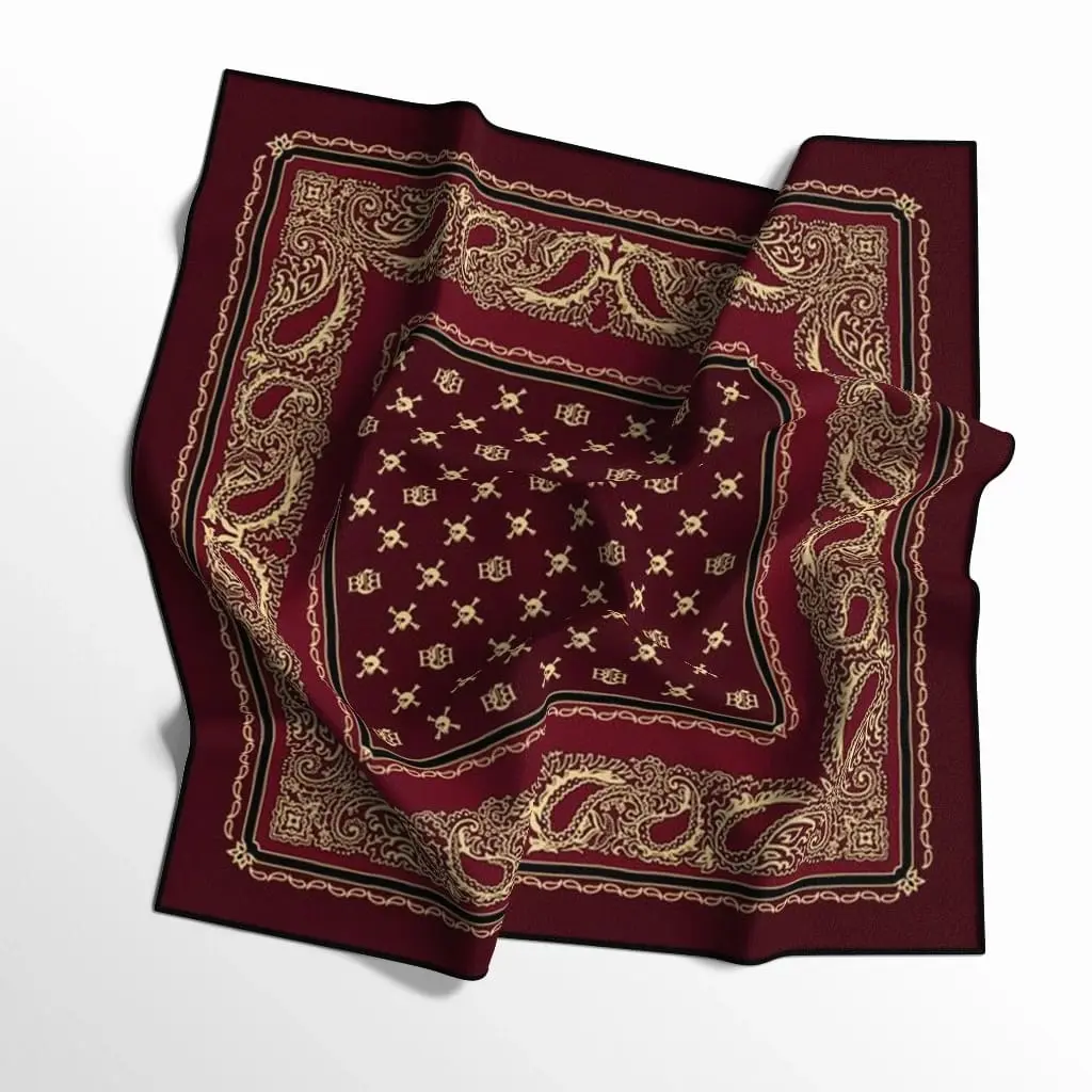 LP Bandana Slayer Print art Motif Batik Merah Skena Kalcer Viral Merah Hitam Syal slayer  merah