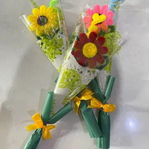 Buket Bunga Singel Kawat Bulu Unik & Menarik Cocok untuk Anak Sekolah Hadiah Menyenangkan Ideal untuk Berbagai Acara Fleksibel dan Mudah Dibawa