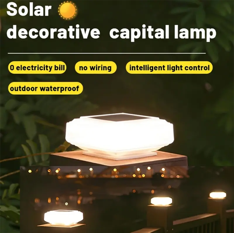 lampu solar Lampu Taman Tenaga Surya Lampu pos baterai surya Remote Sensor Light LED Anti Air IP67 0