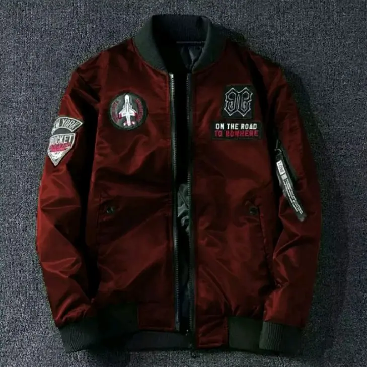 Bomber Pria ON THE ROUD Bahan Despo Tebal Anti Angin - Parasut, Motor, Simple, Lembut, Distro, Bordir, Casual, Semi Waterproof Terlaris Murah jaket perasut longgar jaket & mantel Keren Nyaman dingin
