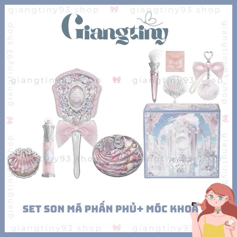   Sẵn-Được chọn màu  Flower Knows Hoa Biết BST Vỏ Sò Shell's Jewel SET mỹ phẩm kèm tặng trang điểm 8 món full set Hoa Biếc 