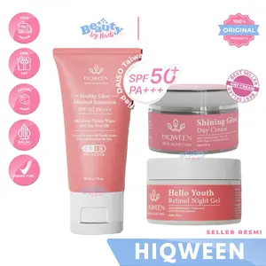 PROMO  | HIQWEEN SUNSCREEN DAY CREAM NIGHT GEL HEALTHY GLOW FINISHED SUNSCREEM SPF 50 PA+++ SUN SCREEN TABIR SURYA SHINING GLOW DAY CREAM HELLO YOUTH RETINOL NIGHT CREAM GEL BY HIQWEEN