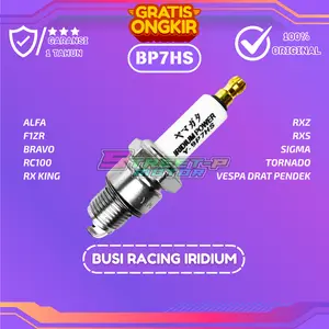 BUSI RACING SUPER IRIDIUM BP7HS RX KING,FORCE 1,F1ZR,FIZ R,ALFA,SIGMA,RXZ,TORNADO Motorcycle Asli Gas Kendaraan Logam Mesin busi  motor