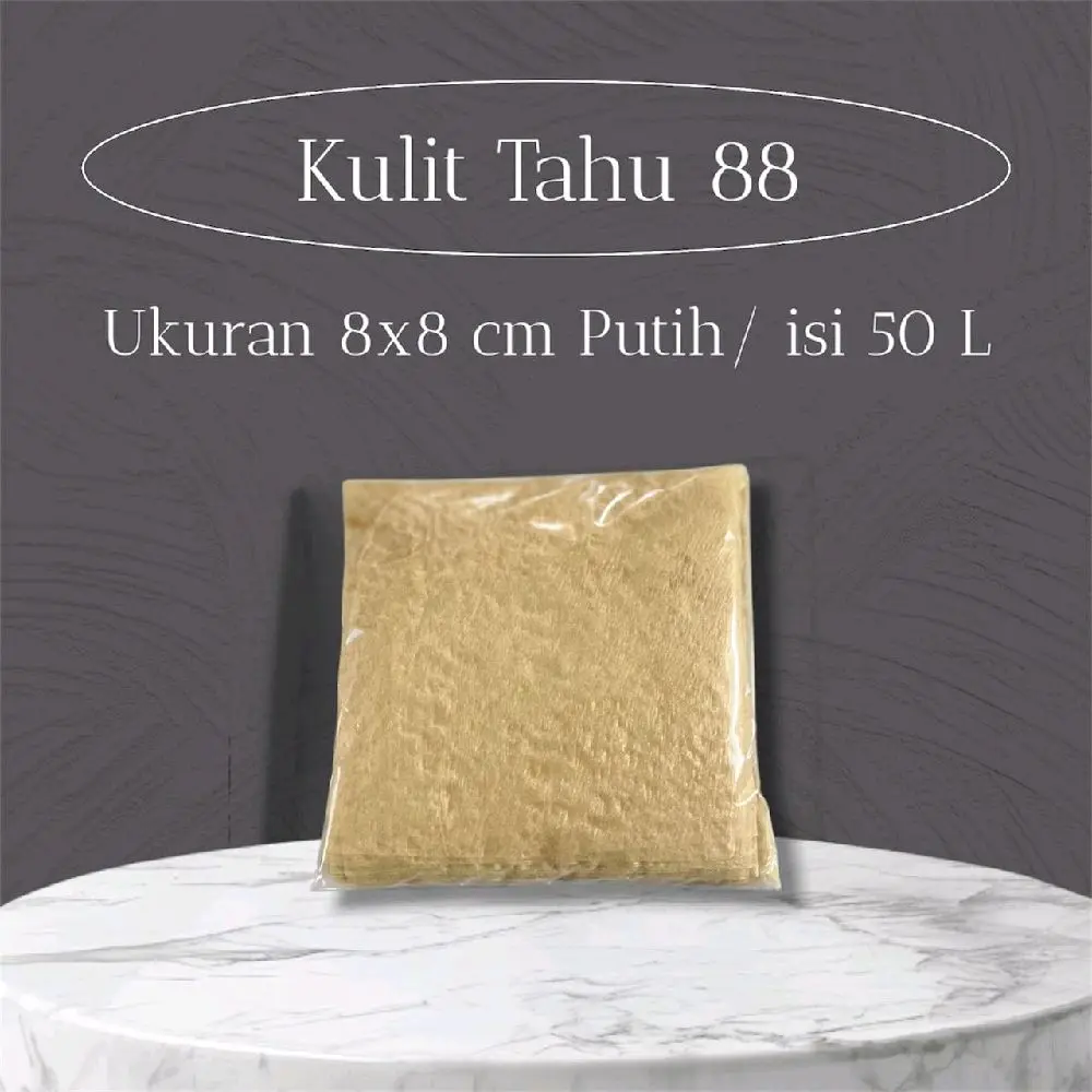 Kulit Tahu Ukuran 8x8 cm Rasa Tawar Warna Putih