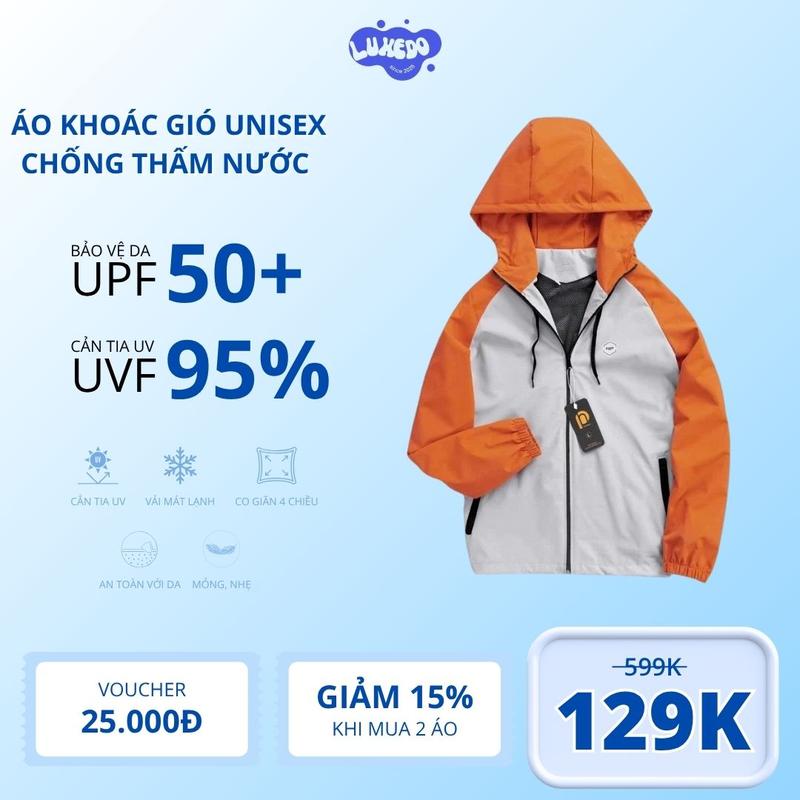 Áo khoác gió nam nữ 2 lớp chống nước 2023 , chất gió tráng bạc, chống mưa, chống gió G01